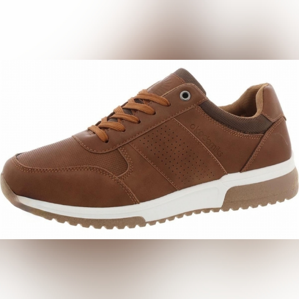New Akademiks Point 2.0 Court Sneakers Men's Brown Tan Casual Shoes Size 9
